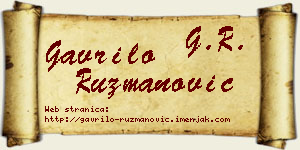 Gavrilo Ružmanović vizit kartica